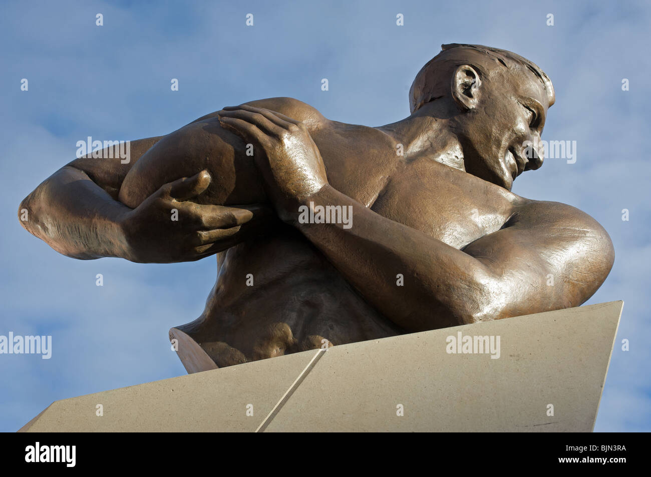 Statue of Obo Obolensky, A Russian born English Rugby Union legend Stock Photo