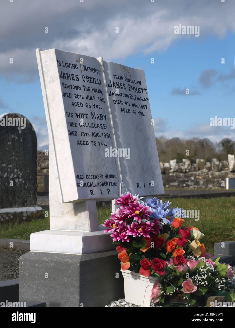 Gravestone North County Dublin Ireland Stock Photo