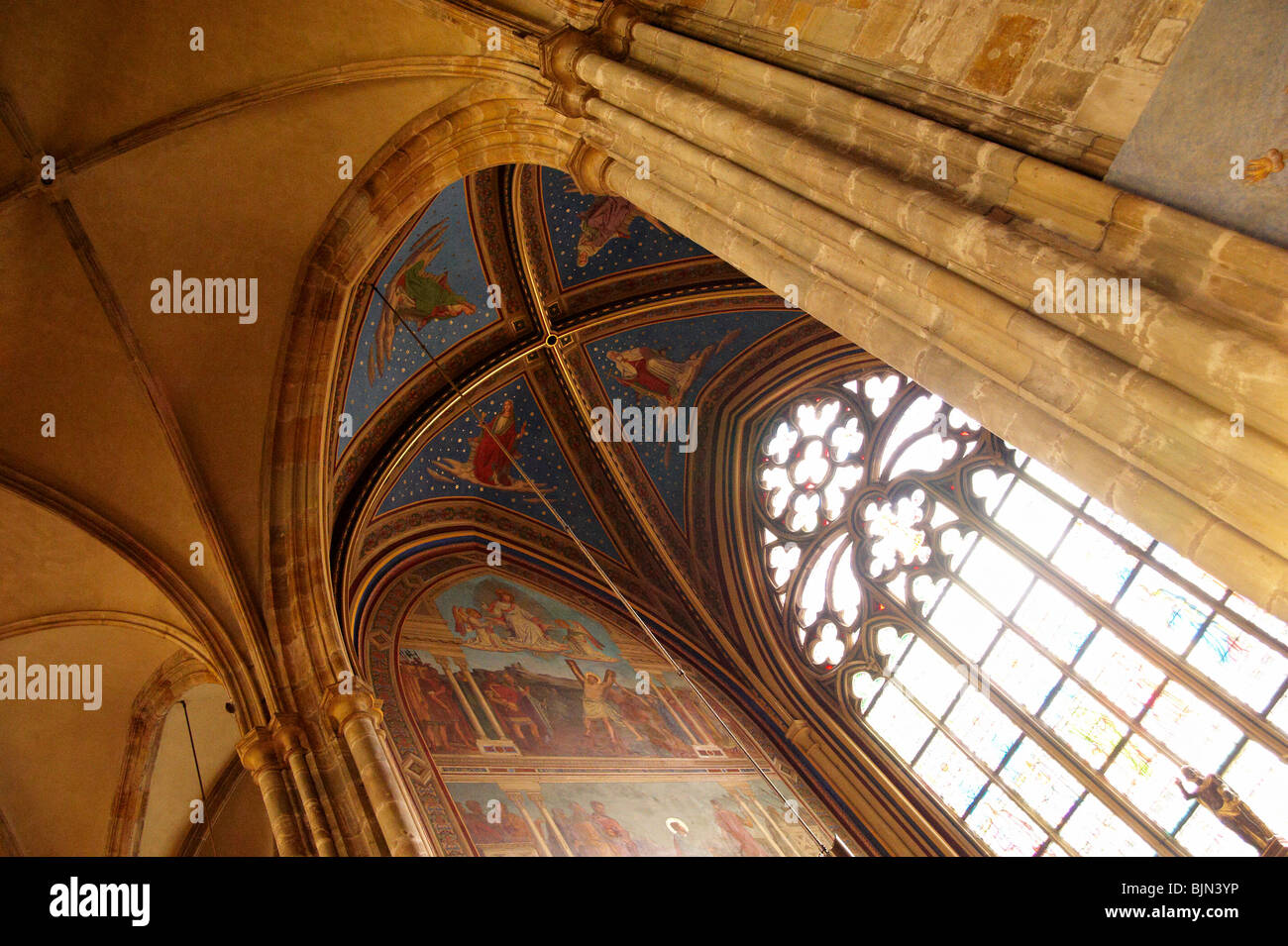 Interior of St Vitus Cathedral Hradcany Castle Czech Republic Prague Stock Photo