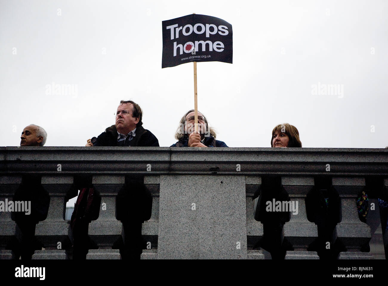 Stop the war protest in Trafalgar Square 2009. Stock Photo