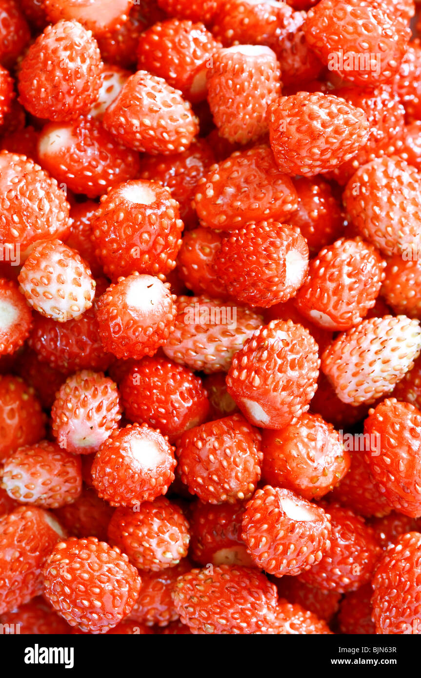red strawberry texture close up Stock Photo