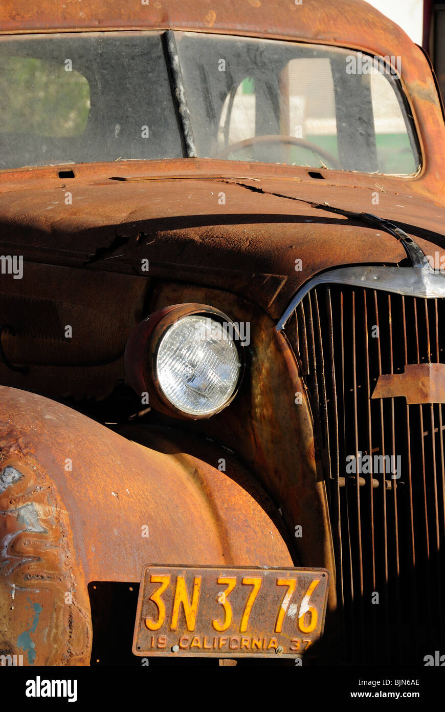 Old rusty car in Shoshone town, California state Stock Photo