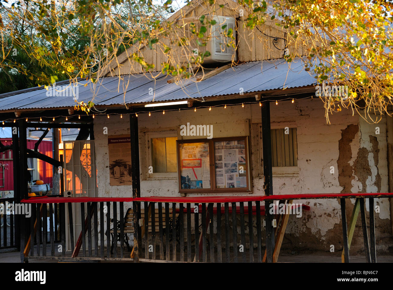 Old wooden house in shoshone town near death valley hires stock