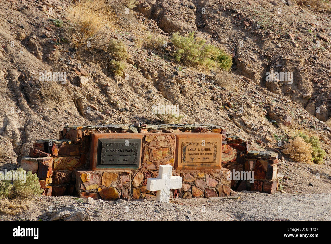 Graves in the cemetery of Shoshone town, California state Stock Photo
