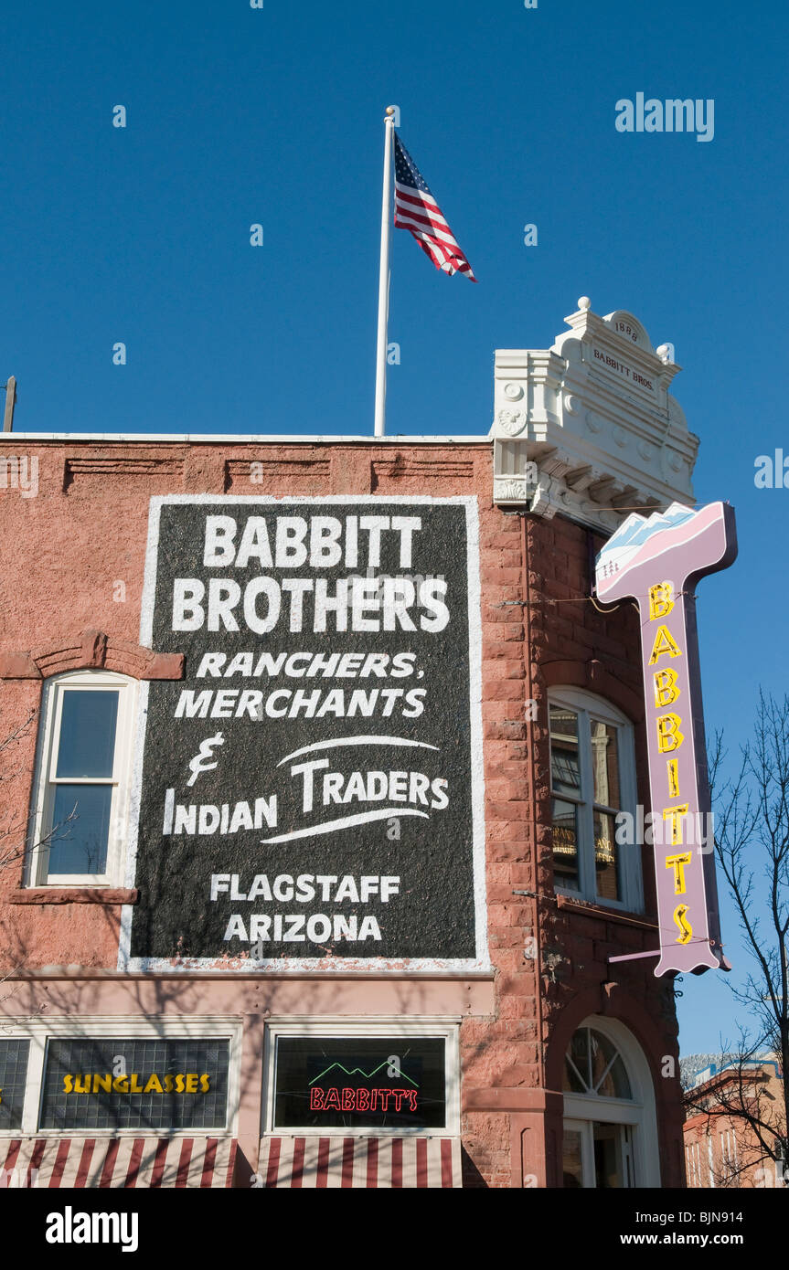 The 'Babbitt Brothers' outdoor equipment store in Flagstaff, Arizona. Stock Photo
