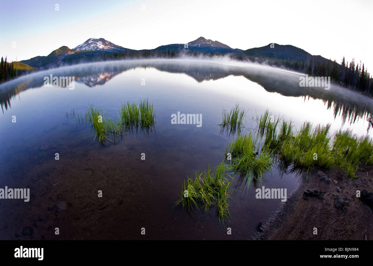 SPARKS LAKE, OREGON, USA - South Sister Stock Photo