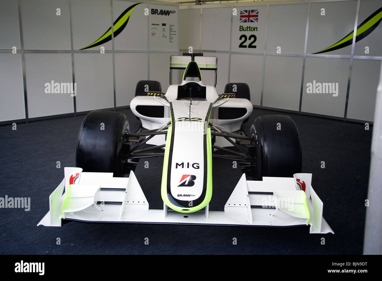 The 2009 F1 world championship and driver championship winning Brawn GP car. Stock Photo