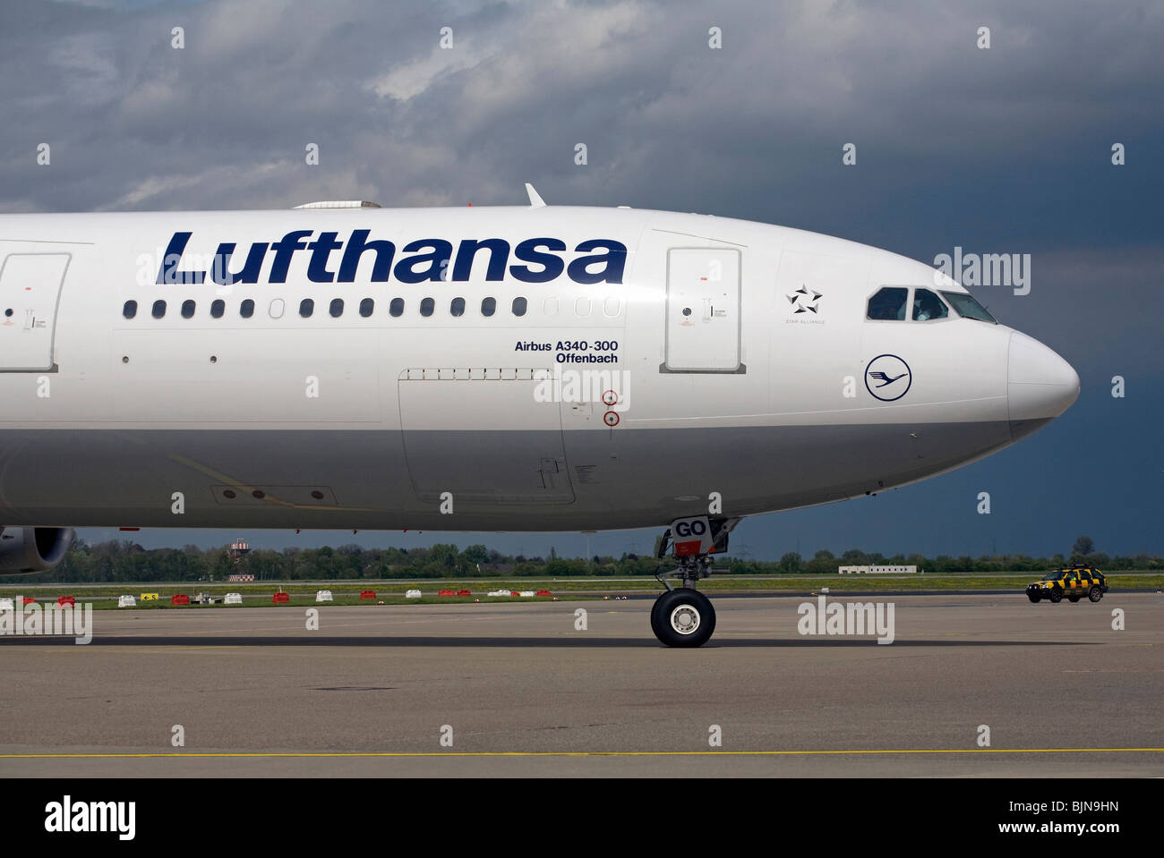 Lufthansa passenger plane, Duesseldorf, Germany Stock Photo