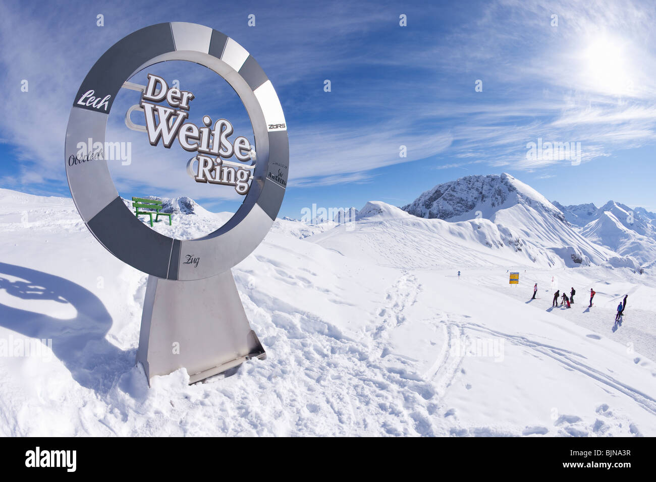 Der Weisse Ring Stubenbach Lech near St Saint Anton am Arlberg in winter  snow Austrian Alps Austria Europe Stock Photo - Alamy