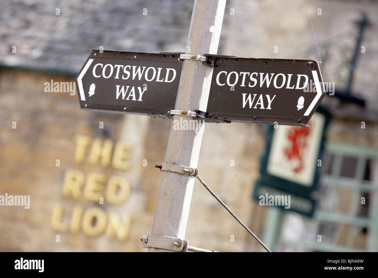 Direction sign for The Cotswolds Way long distance footpath, Chipping