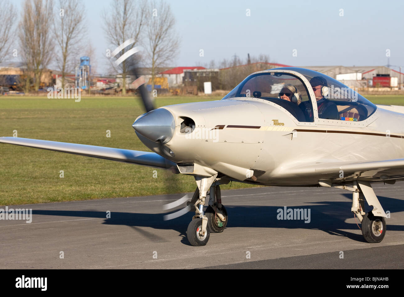 Falco F8L G-BYLL taxiing at Breighton Airfield Stock Photo
