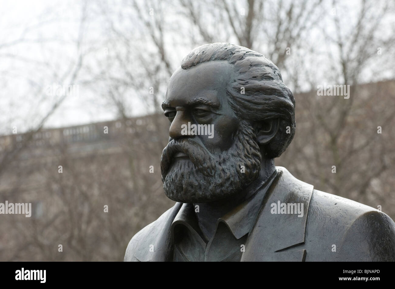 statue of Karl Marx father at the Marx Engels Forum in East Berlin