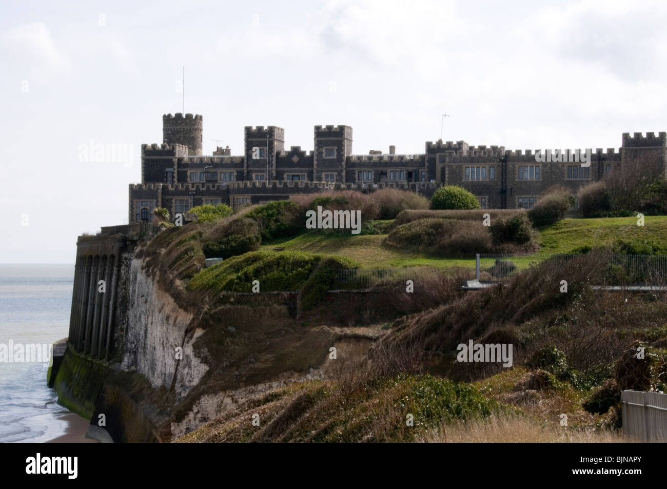 Kingsgate Castle, overlooking Kingsgate Bay, Kent, England Stock Photo