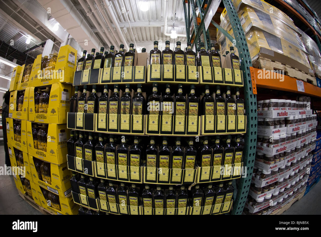 House brand Kirkland Olive Oil at a Costco Wholesale store at a mall in New York Stock Photo