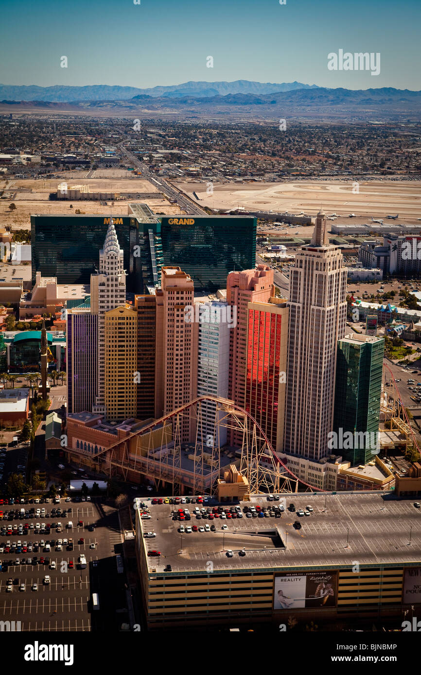 Aerial view of New York New York casino Las Vegas, Nevada Stock Photo
