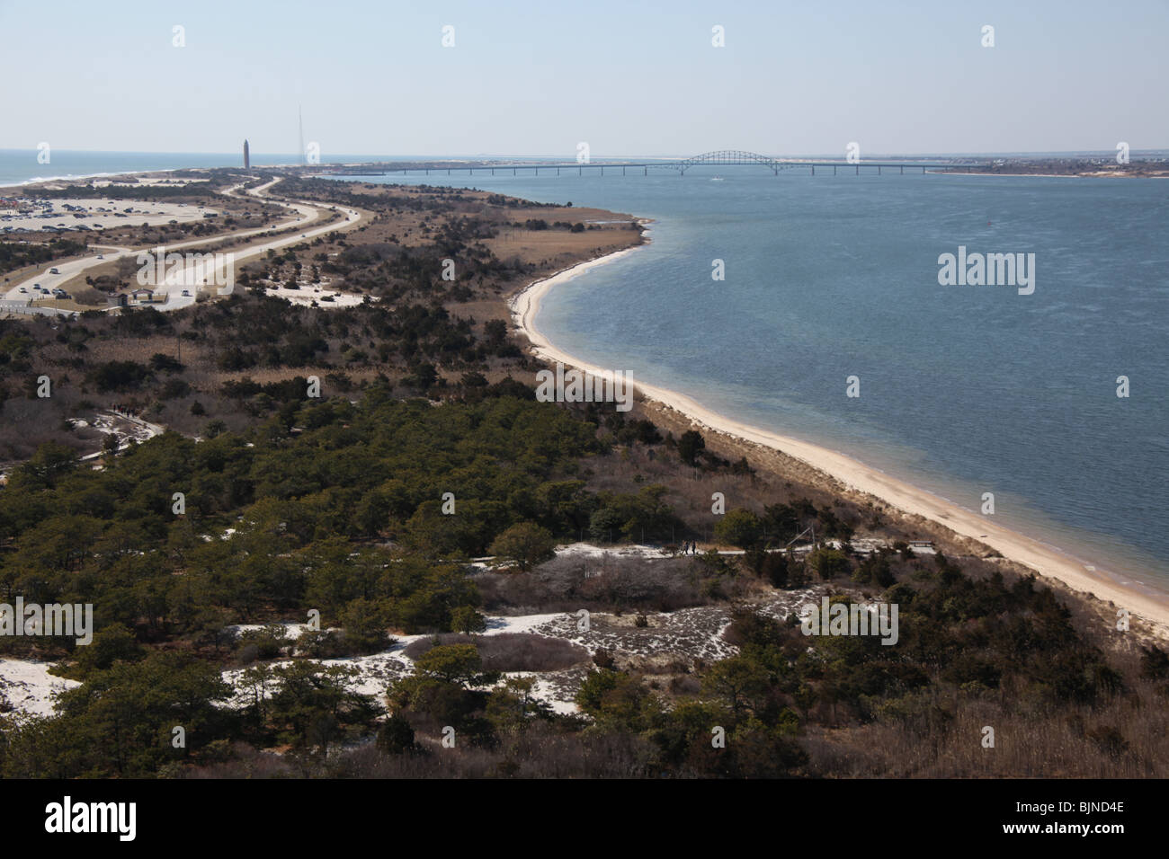 View from top of Fire Island Lighthouse looking west, Robert Moses State Park, New York.  © Katharine Andriotis Stock Photo
