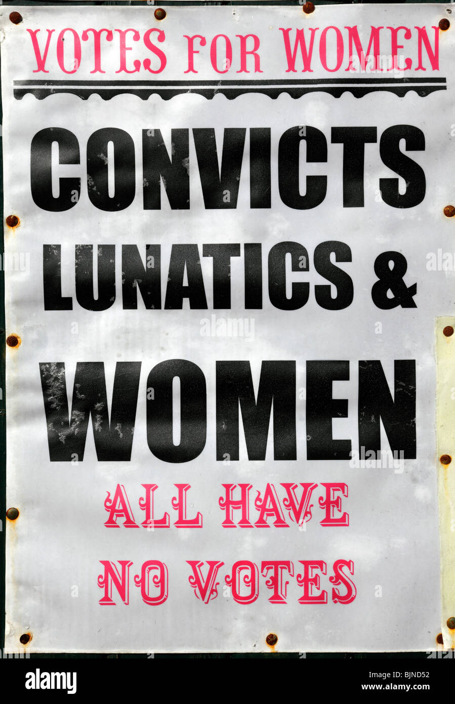 old votes for women poster Stock Photo