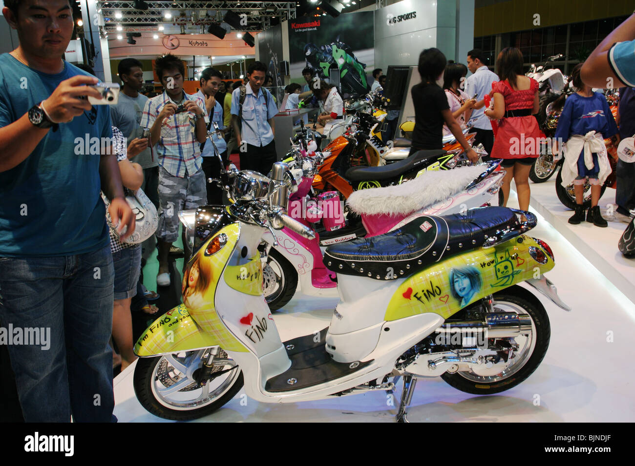 Trendy motorbikes at the International Bangkok Motor Show in Thailand