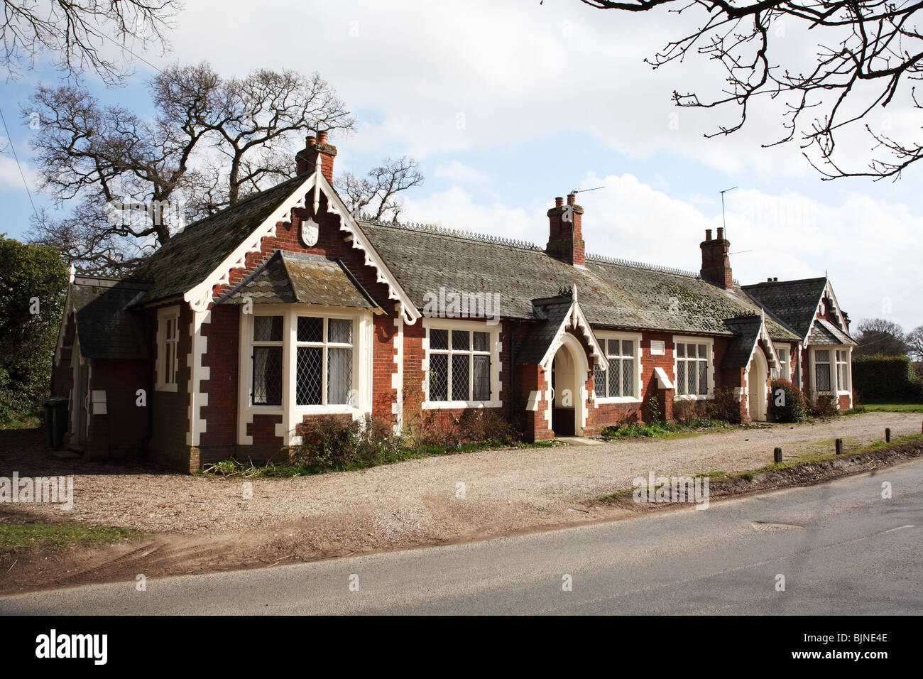 The Walpole Almshouses, Freethorpe, Norfolk, Built 1871 by Richard Henry and Harriet Wade Walpole Stock Photo