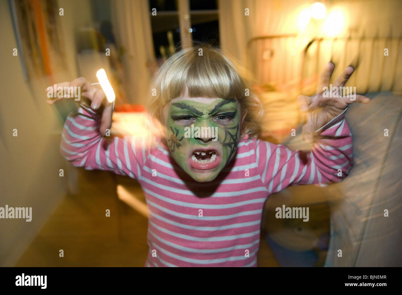 Little girl in a halloween makeup Stock Photo Alamy