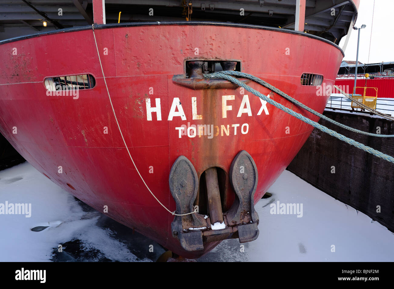 Stern of the cargo ship Halifax, anchored in the port of Montreal