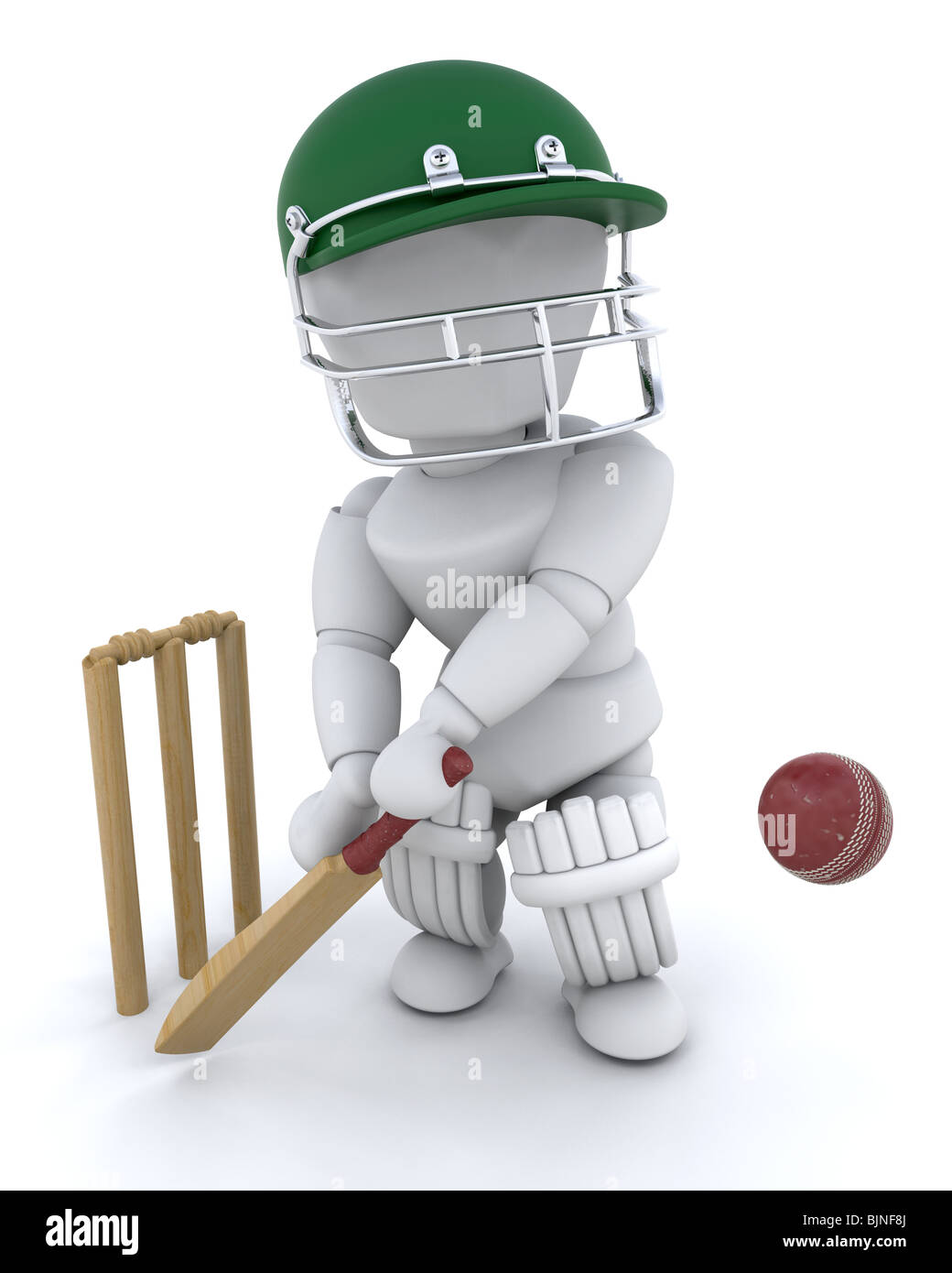 3d render of a man playing cricket Stock Photo