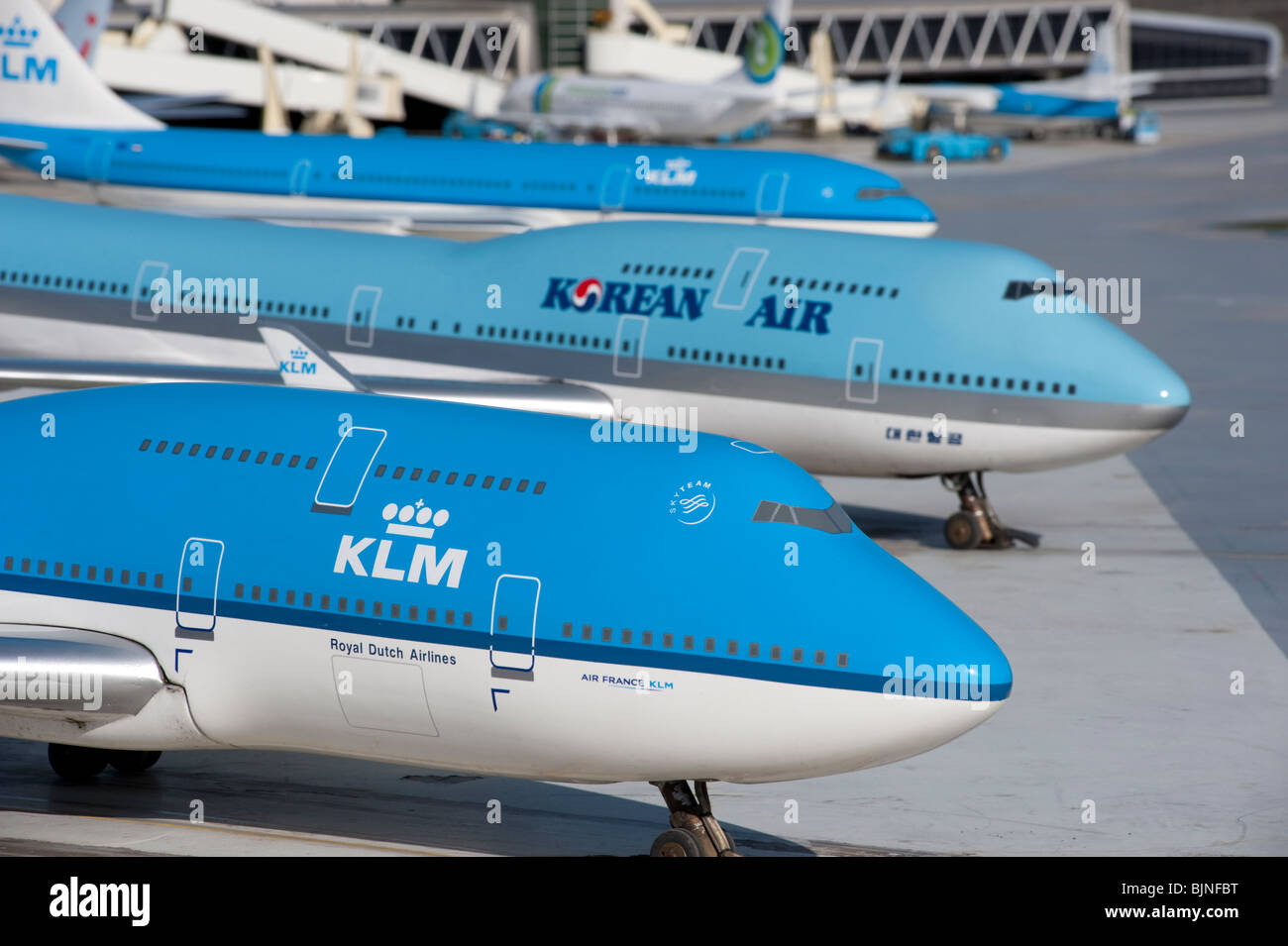 Model of Schipol airport with passenger aircraft at Madurodam amusement park in The Hague , The Netherlands Stock Photo