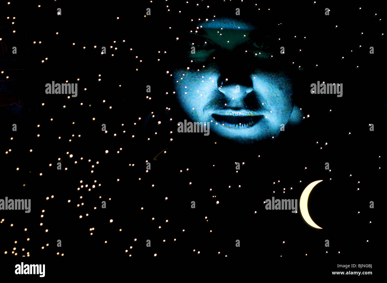 Video animation of Aboriginal stories about the Universe, Sydney Observatory, Australia Stock Photo