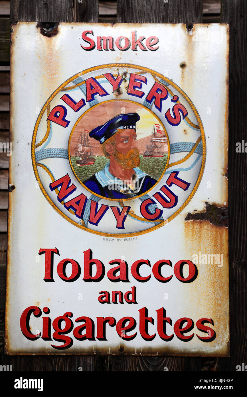 old players navy cut cigarette sign Stock Photo