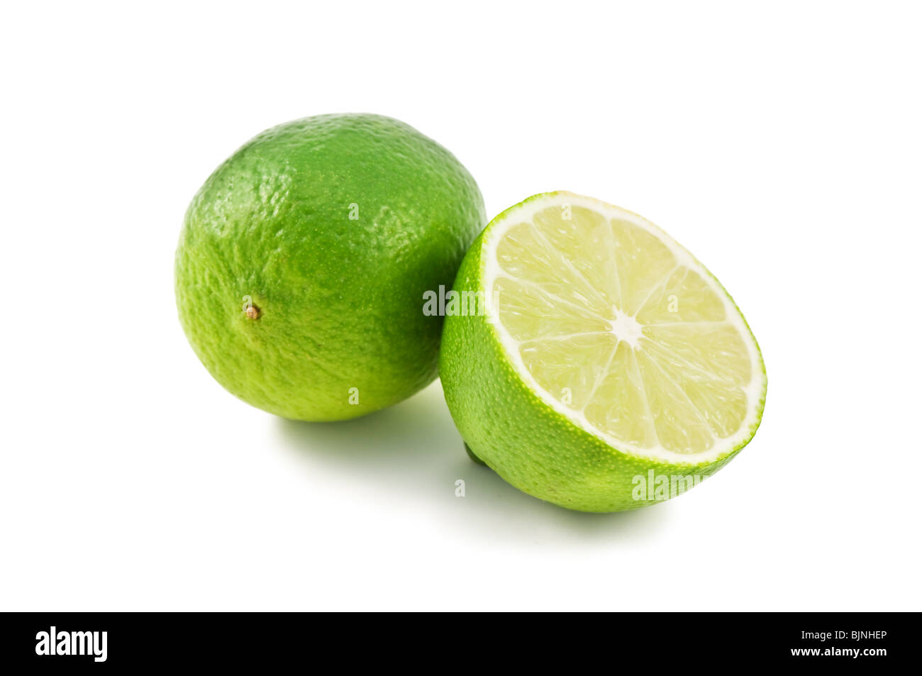green lime isolated on white Stock Photo