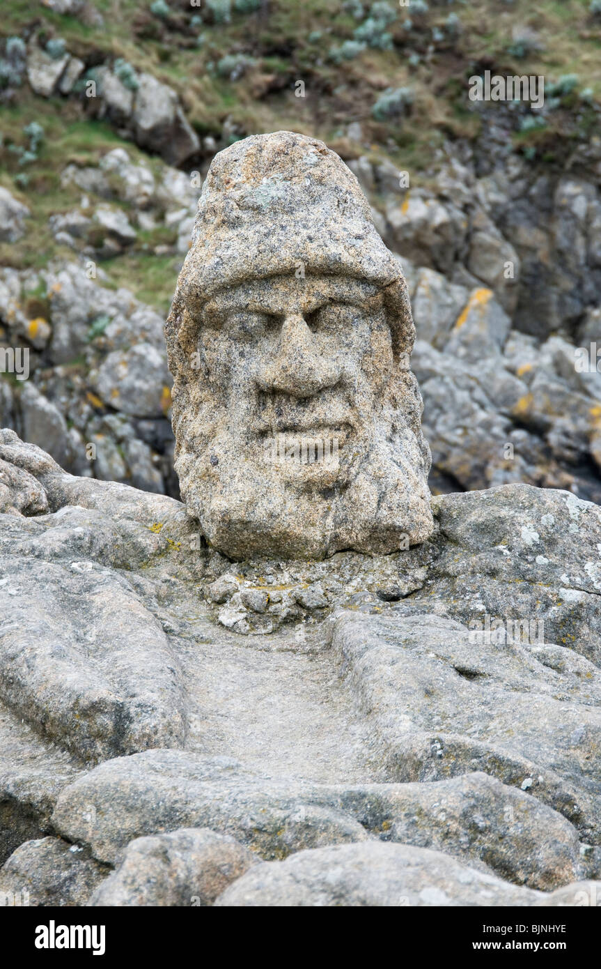 Rock carvings Rotheneuf Brittany France Stock Photo Alamy