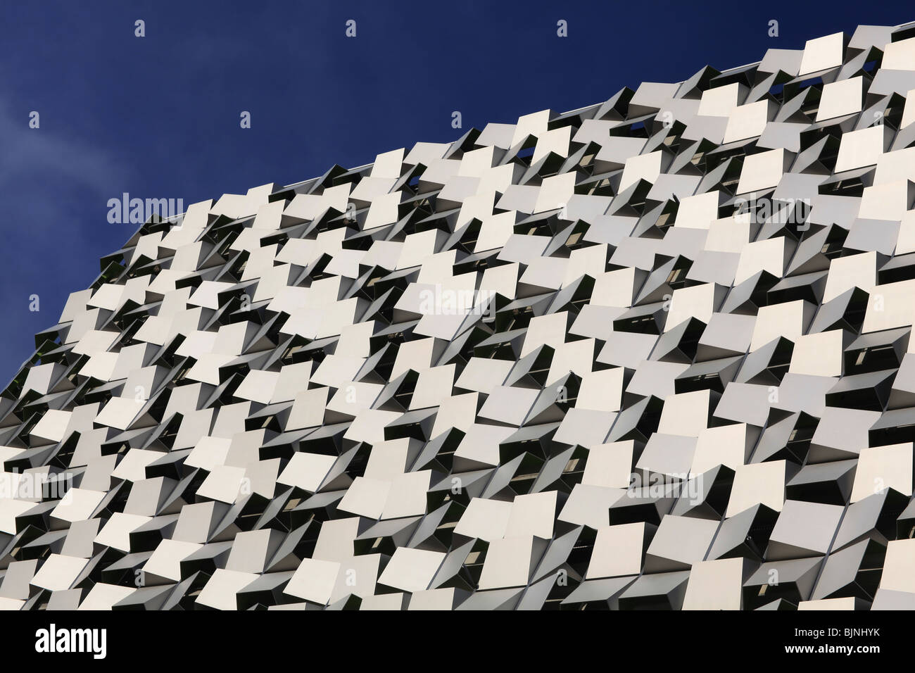 The cheese grater or cheesegrater multi-storey car park in Sheffield against a blue sky Stock Photo