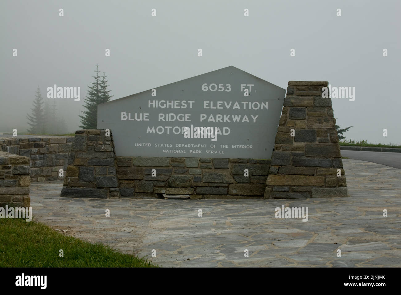 Richland Balsam Overlook, Highest Point, Blue Ridge Parkway, NC Stock