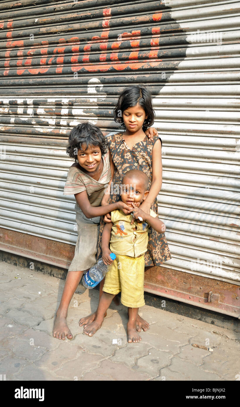 Street Children from Kolkata (Calcutta) India Stock Photo