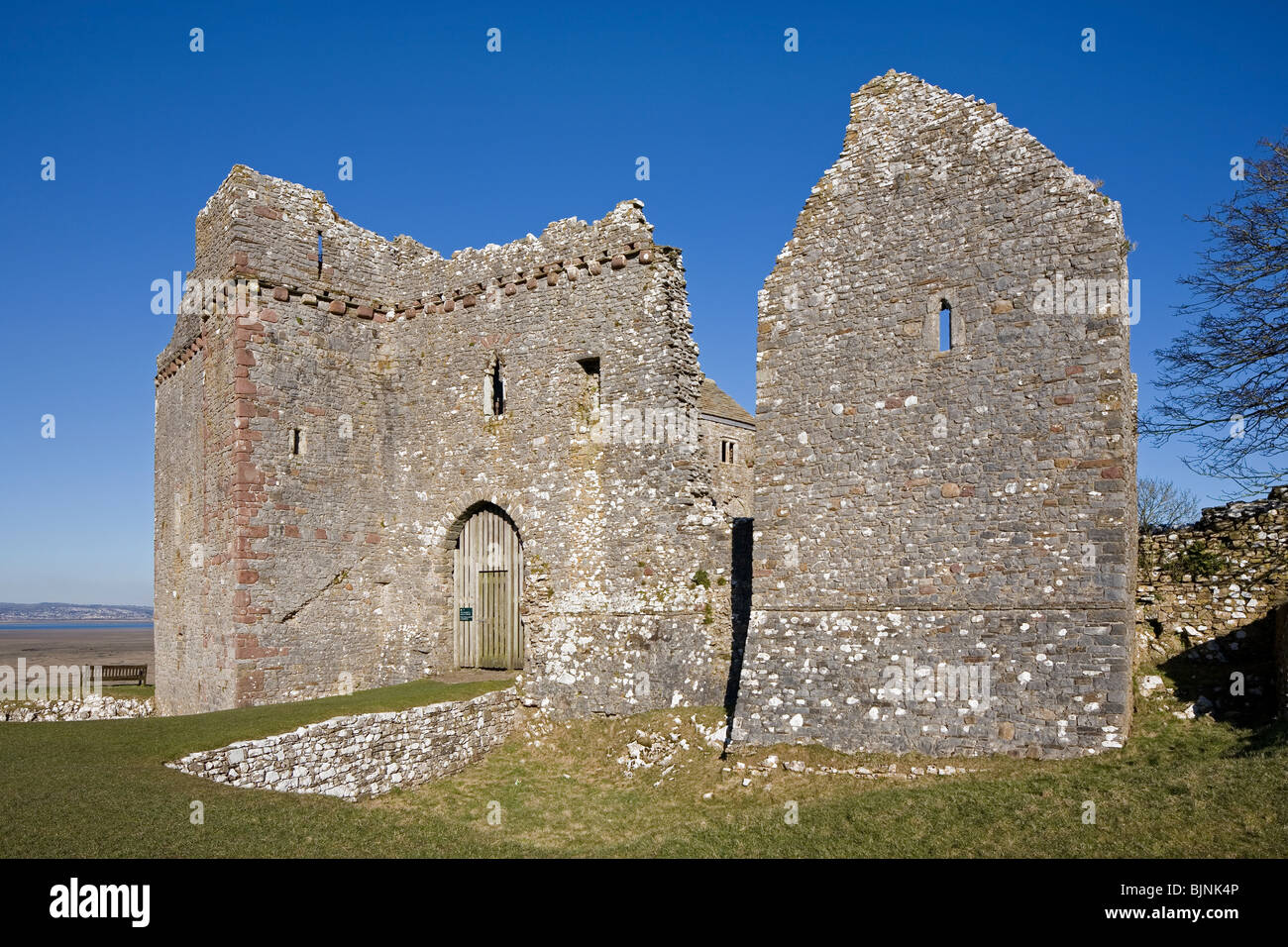 Weobley Castle ruins on The Gower Peninsula, South Wales, UK Stock Photo