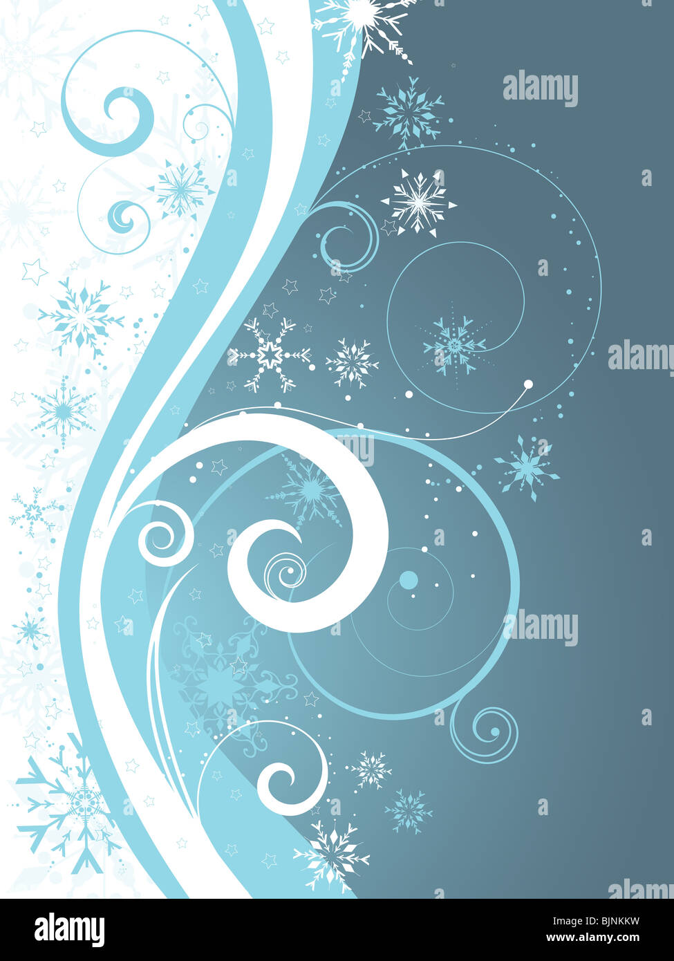 Decorative winter background with snowflakes and stars Stock Photo - Alamy