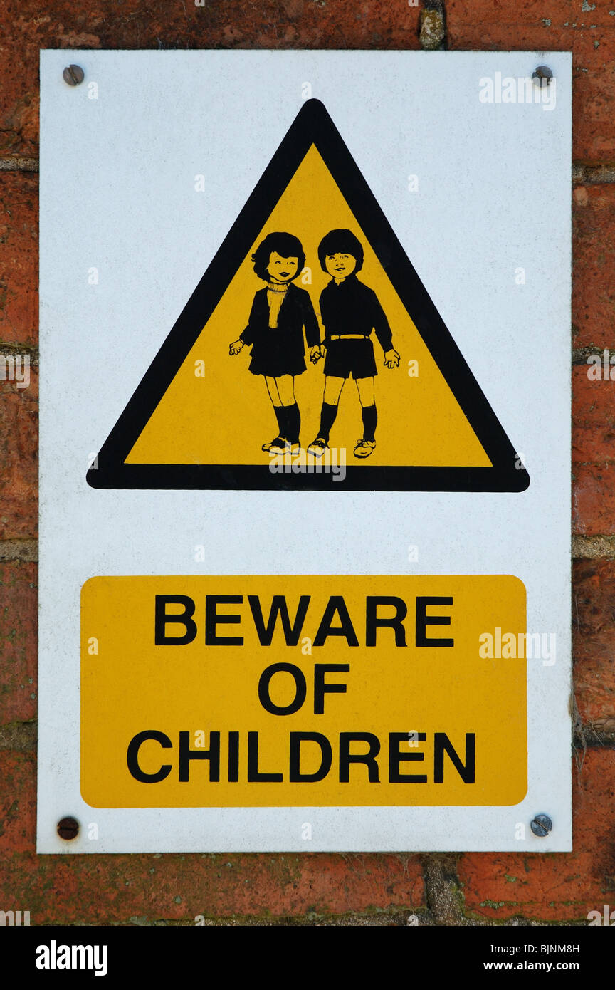 Beware of Children sign, England, UK Stock Photo