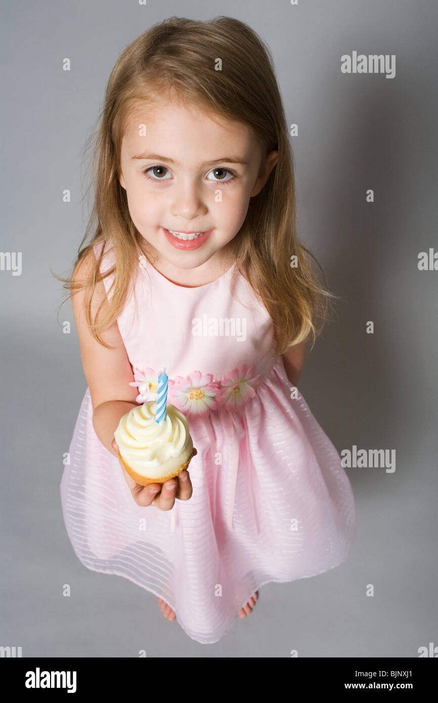 Girl with a cake Stock Photo Alamy