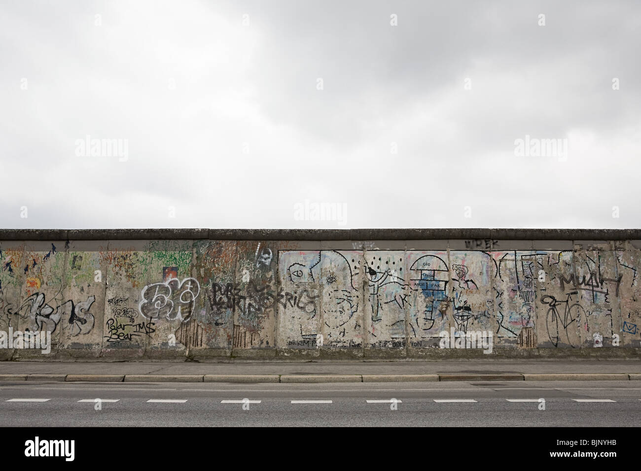 Remaining stretch of the berlin wall Stock Photo