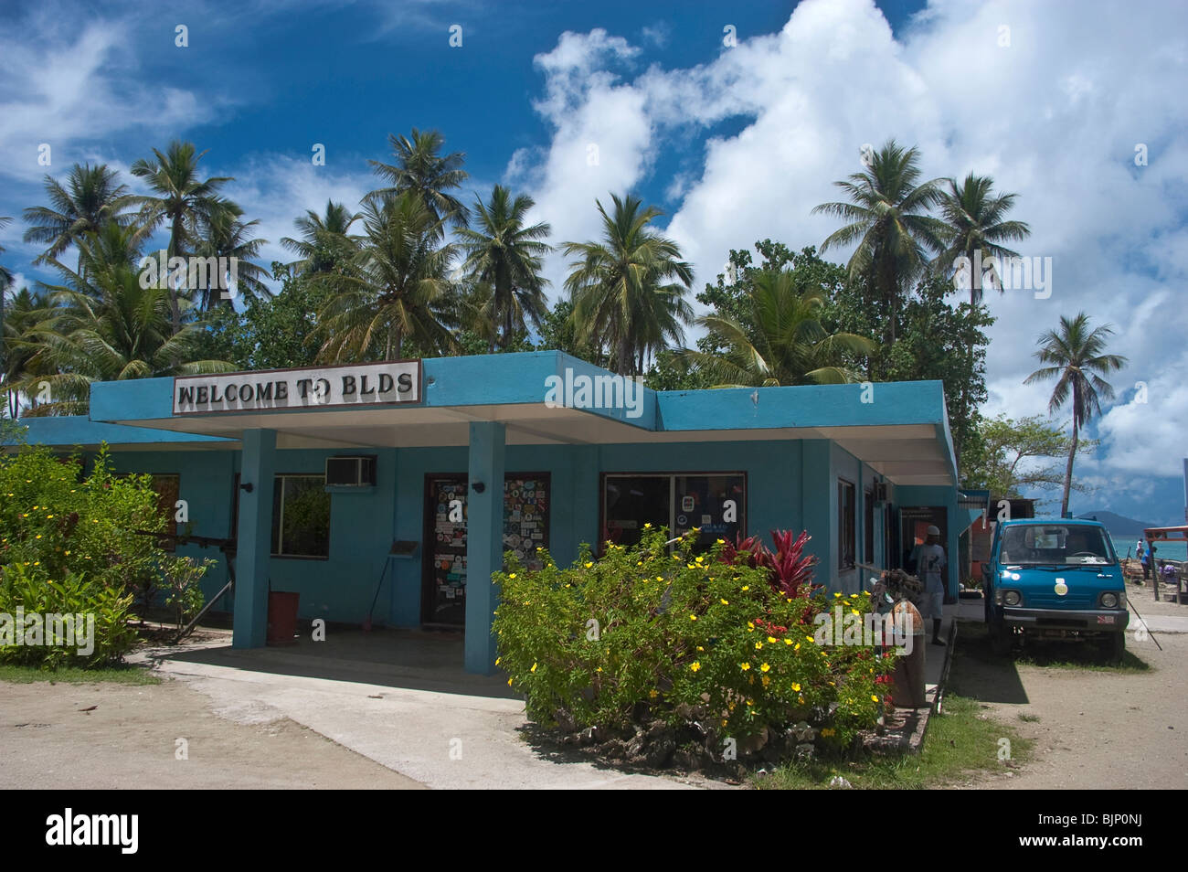 Colorful building in Chuuk, Micronesia Stock Photo Alamy