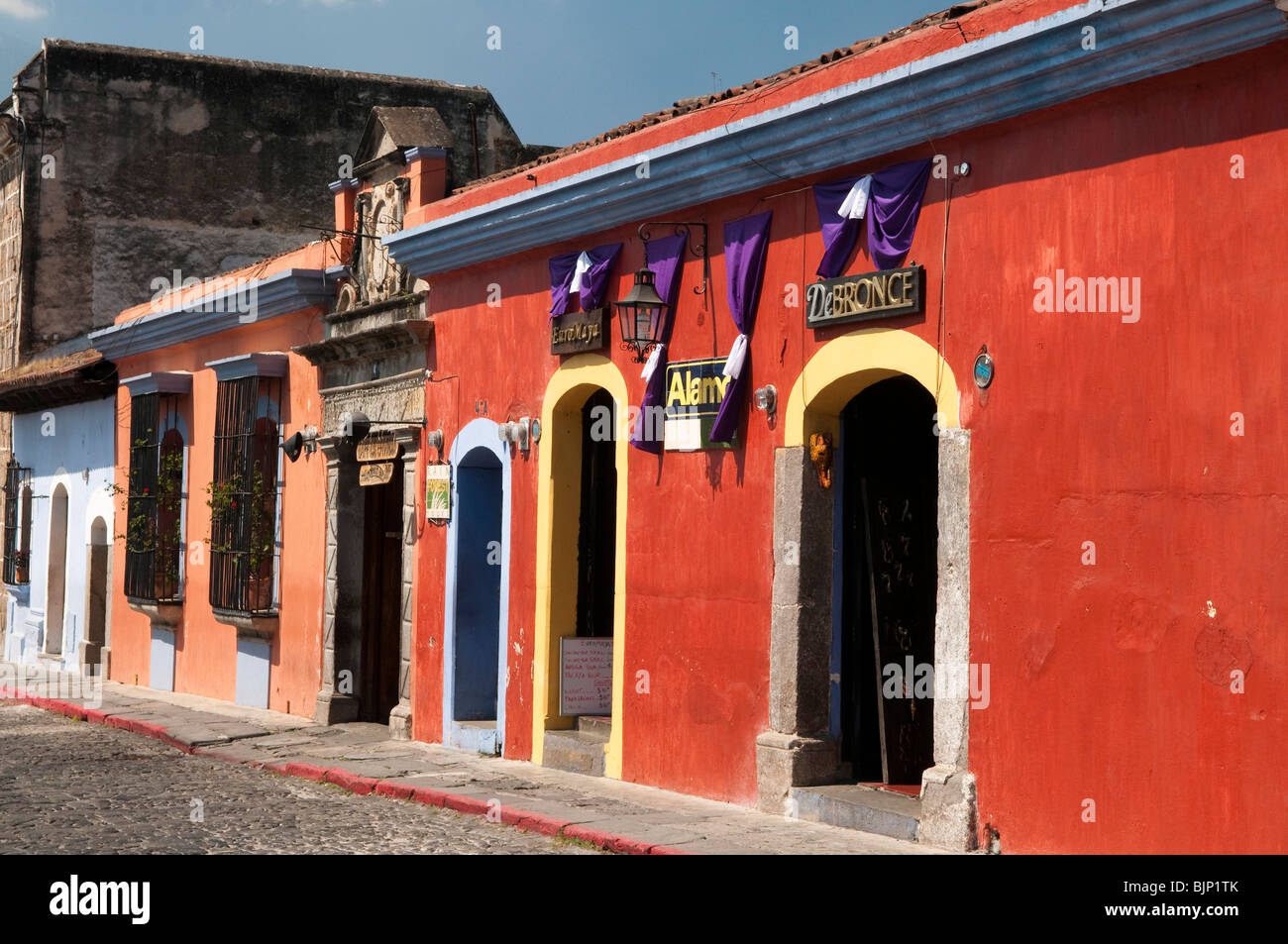 Colonial buildings, Antigua, Guatemala. Stock Photo