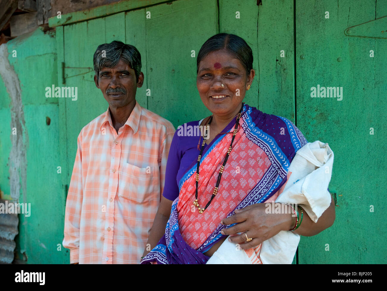 Local couple, Verem, Goa, India Stock Photo