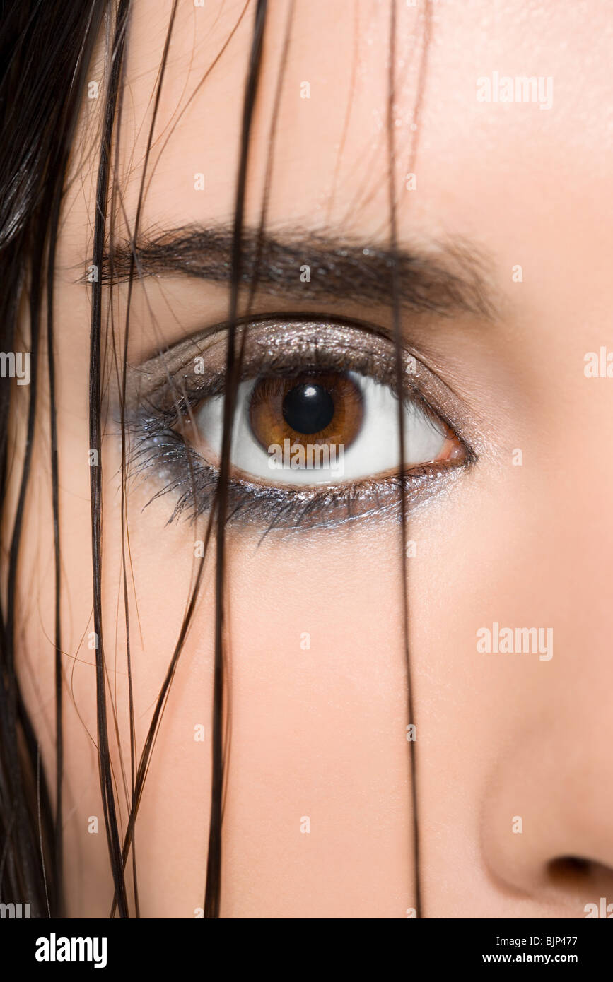 Close up of womans face Stock Photo