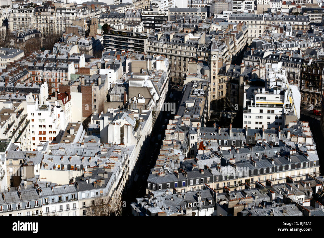View of buildings on the Left Bank, Paris, from the Eiffel Tower, France Stock Photo