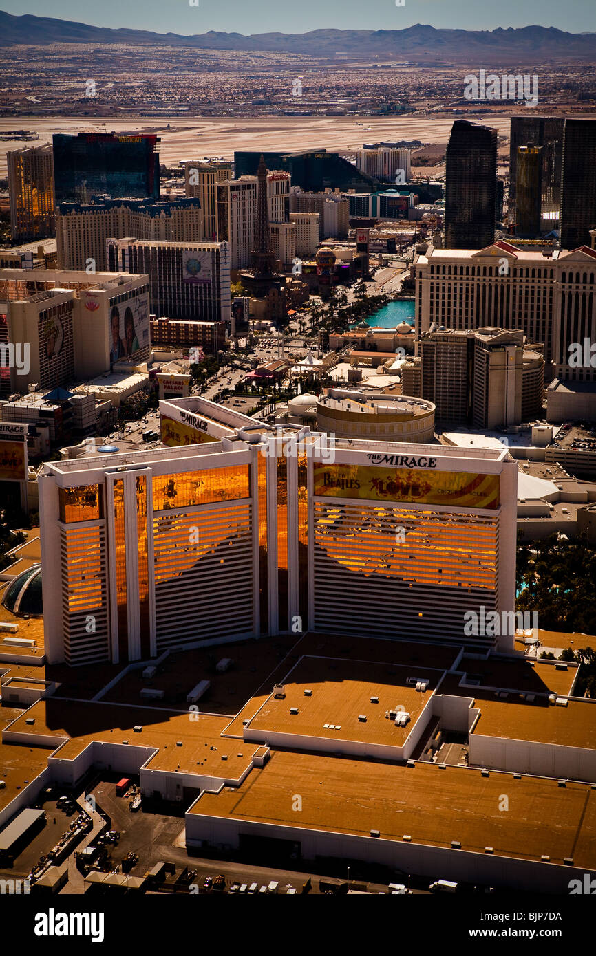 Aerial view of the Mirage Casino Las Vegas, Nevada Stock Photo - Alamy