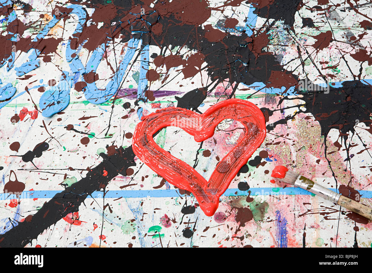 Heart shape in paint Stock Photo - Alamy