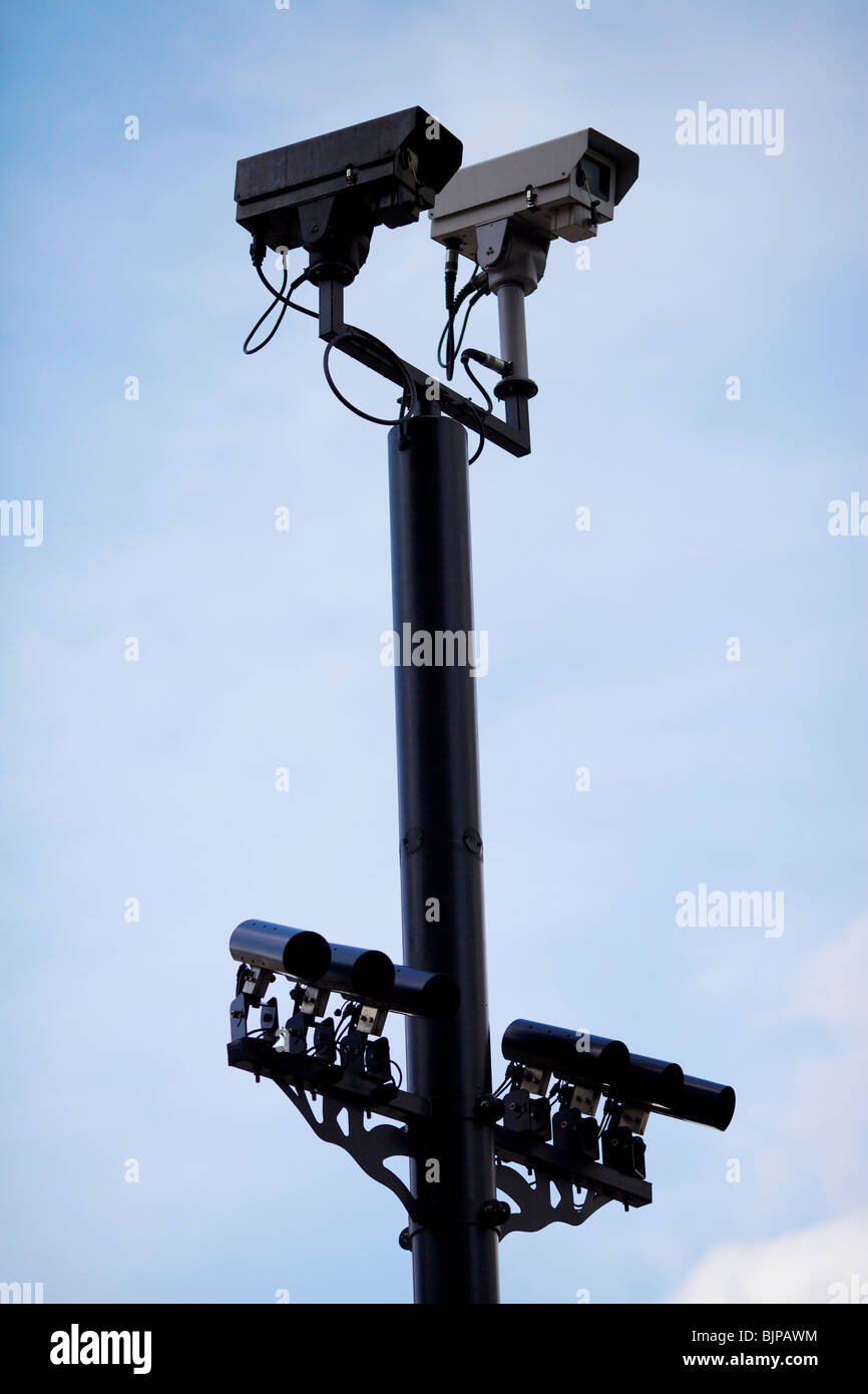 Traffic and security cameras on a London street Stock Photo Alamy