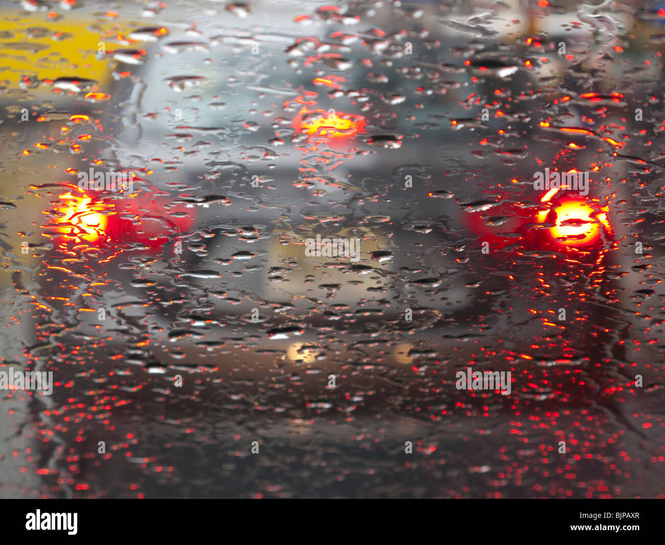car rear lights in rain Stock Photo Alamy
