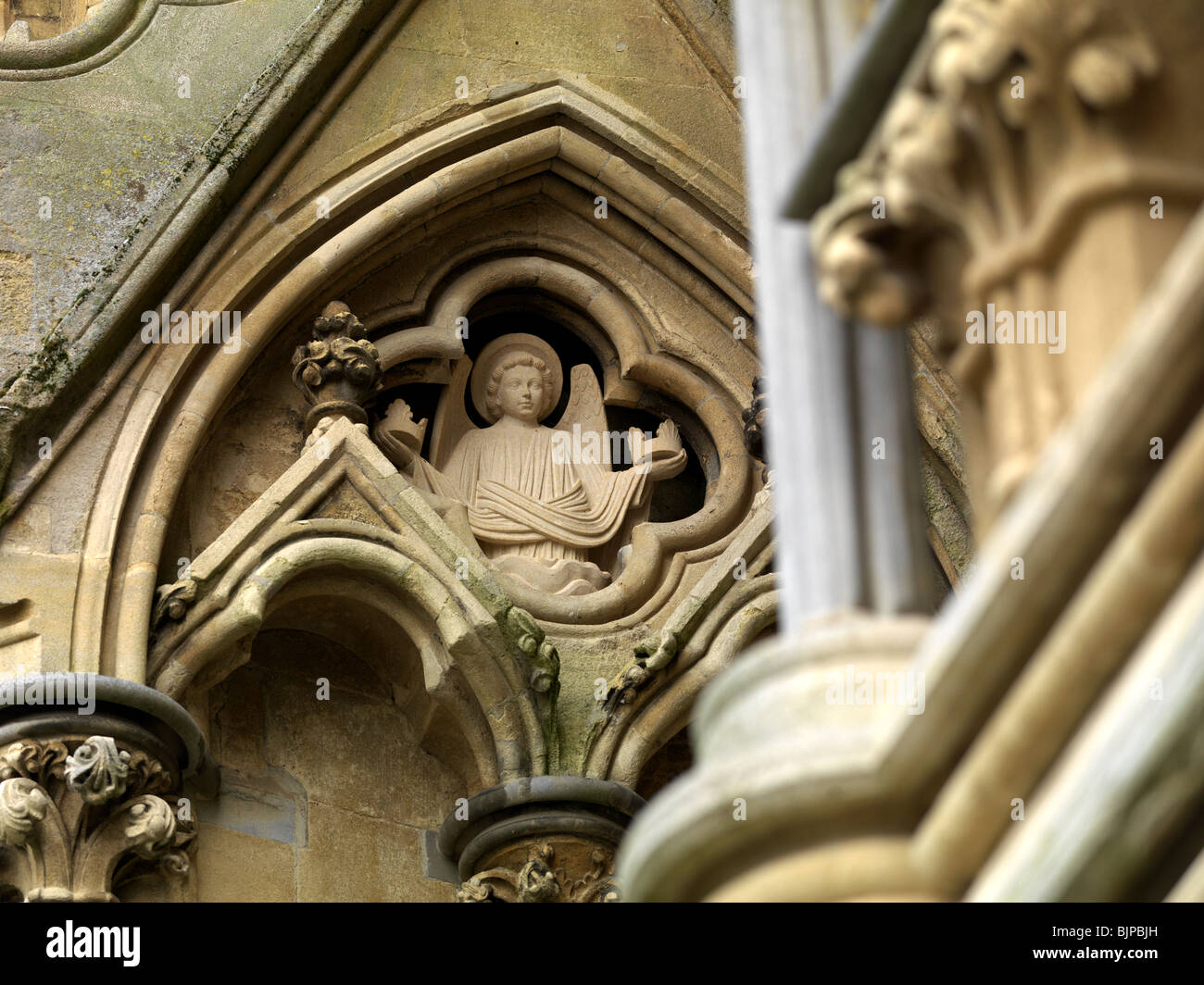 Wells Cathedral  west front detail Stock Photo