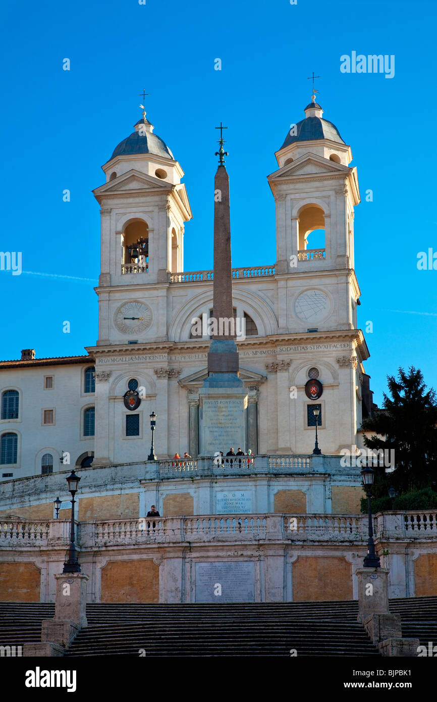 Trinità dei Monti church, Rome Stock Photo